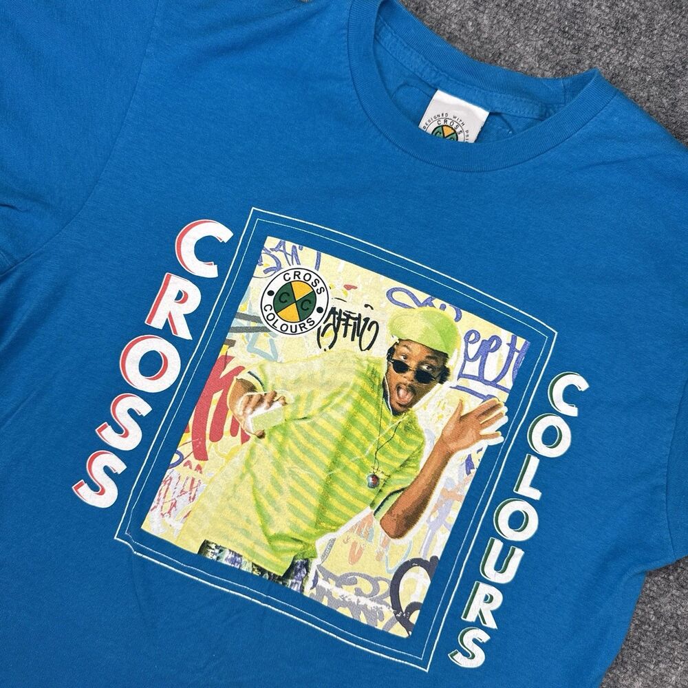 1990s Vintage Cross Colours Shirt M - Fresh Prince Will Smith Bad Boys Hip Hop
